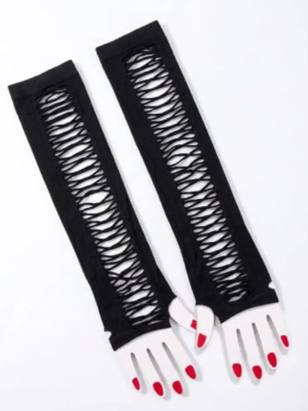 Fishnet Fingerless Gloves Arm Sleeves Y2K Grunge Punk Halloween